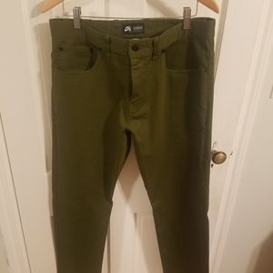 Green slim straight nike trouser